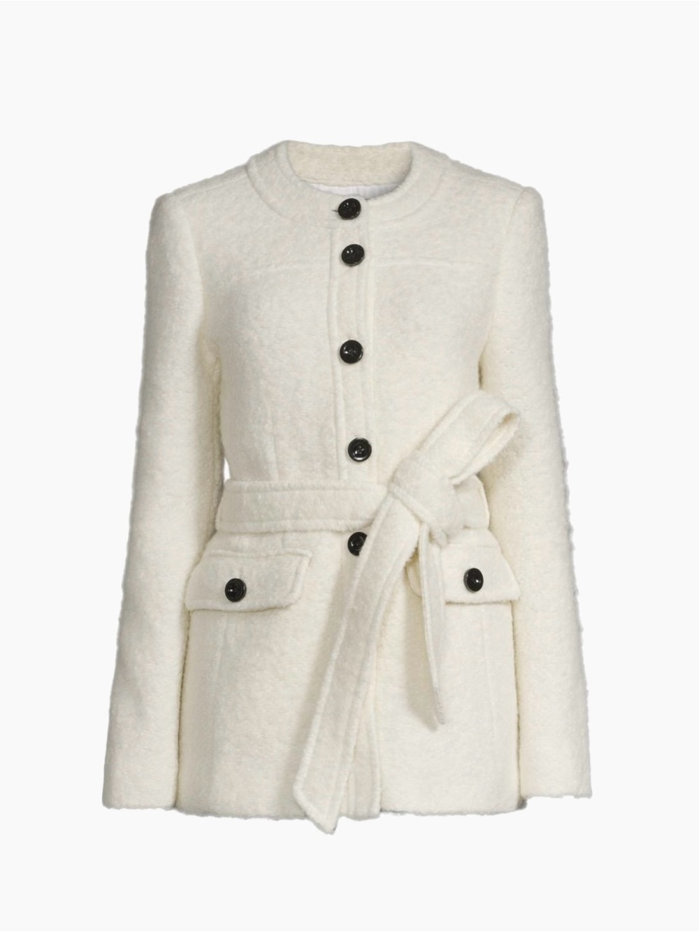 Toccin Collarless Womens Cream Belted Blazer/Jacket- size 8